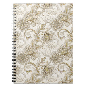 Elegantes Luxus-Blumen-Paisley-Designmuster Kunst Notizblock