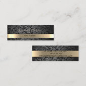 Elegantes Luxus, Damask, Imitate Gold Mini Visitenkarte (Vorne/Hinten)
