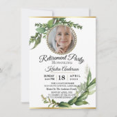 Elegantes Luxus Eucalyptus Retirement Party Einladung (Vorderseite)