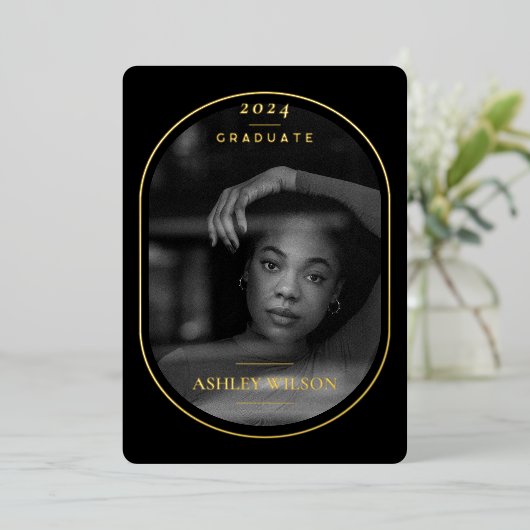 Elegantes Luxus Foto Abschluss Ankündigung (Stehend vorne)