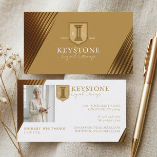 Elegantes Luxus-Gold-Anwaltskanzlei-Logo-Foto Visitenkarte