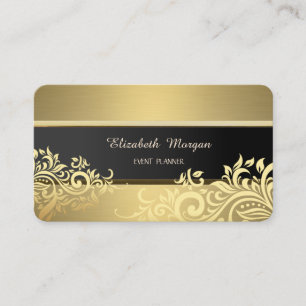 Elegantes Luxus-Gold-Blumenmuster Visitenkarte