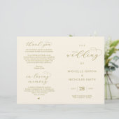Elegantes Luxus-Gold, faltbare Hochzeitsprogramme (Stehend Vorderseite)