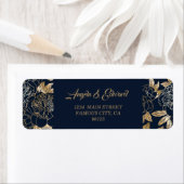 Elegantes Luxus Gold Florals Hochzeitslabel (Insitu)