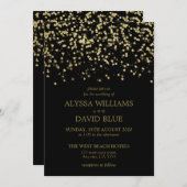 Elegantes Luxus-Gold-Imitat Hochzeit Einladung (Vorne/Hinten)