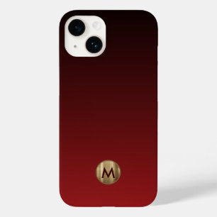 Elegantes Luxus-Gold Monogramm Rot Case-Mate iPhone 14 Hülle