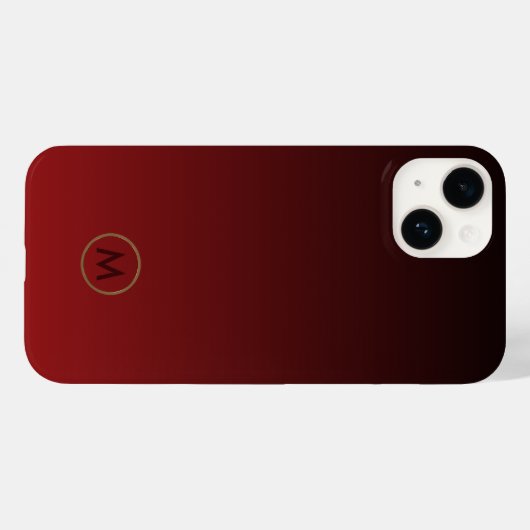 Elegantes Luxus-Gold Monogramm Rot Case-Mate iPhone Hülle (Rückseite (Horizontal))