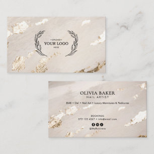 Elegantes Luxus-Gold-Nagelsalon/Techniker-Logo Visitenkarte