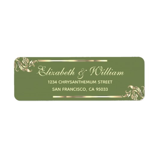 Elegantes Luxus-Green-Gold-Rücksendesiegel (Vorne)