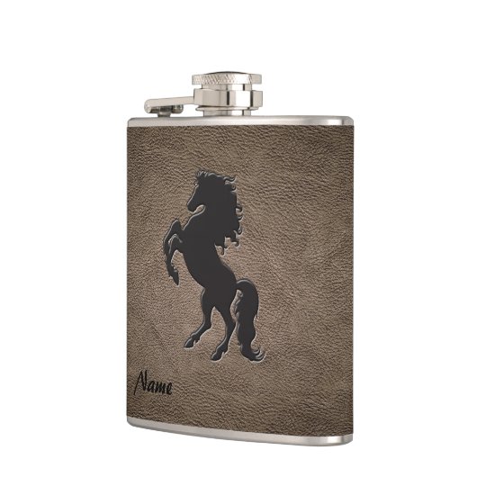 Elegantes Luxus-Leder-Look Flachmann (Links)