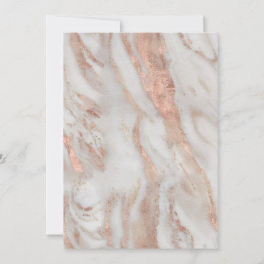 Elegantes Luxus-Marmor Rose Gold Brautparty Einladung (Rückseite)