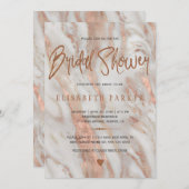 Elegantes Luxus-Marmor Rose Gold Brautparty Einladung (Vorne/Hinten)