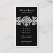 Elegantes Luxus Schwarz-Weiß-Design Visitenkarte (Rückseite)