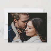 Elegantes Luxus-Schwarz-weiß Ring Monogram-Foto Save The Date (Rückseite)