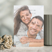 Elegantes Luxus Vellum Foto Black & White Wedding Einladung