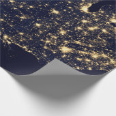 Elegantes Luxusgold & Blau Geschenkpapier (Ecke)