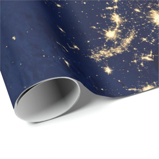 Elegantes Luxusgold & Blau Geschenkpapier (Rolleneckpunkt)