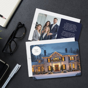 Elegantes Luxushaus Immobilien Logo Foto Feiertagskarte