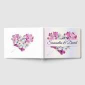 Elegantes Luxusherz Blumendesign Gästebuch (Voll)