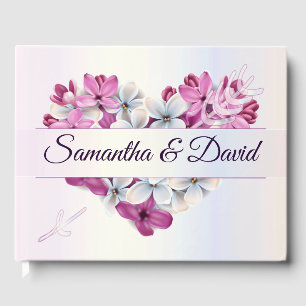 Elegantes Luxusherz Blumendesign Gästebuch