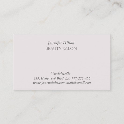 Elegantes Luxusperlgold hell Visitenkarte (Rückseite)