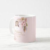Elegantes Mädchen Erste Heilige Kommunion Boho Flo Kaffeetasse (Vorderseite Links)