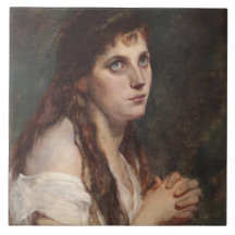 Elegantes Mädchen mit geklappten Händen (Vintage K