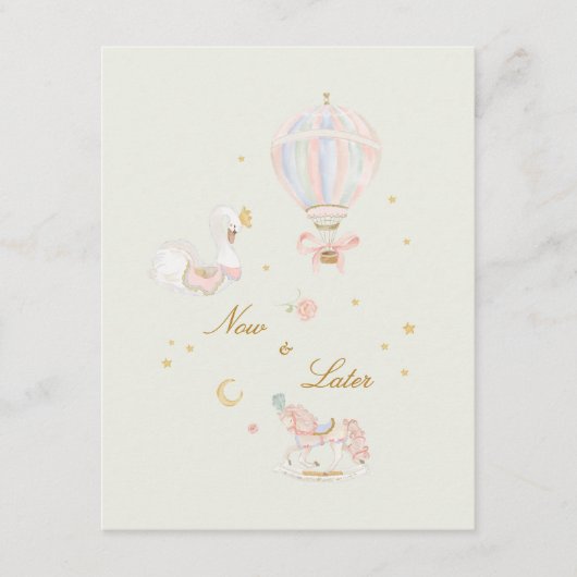 Elegantes Mädchen rosa Babydusche Sake Begleitkarte (Vorderseite)