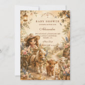 Elegantes Mädchen Western Boho Babyshower Einladung (Vorderseite)