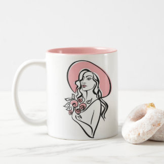 Elegantes Mädchen Zweifarbige Tasse