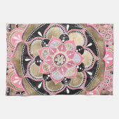 Elegantes, mädchenhaftes Mandala-Design Geschirrtuch (Horizontal)