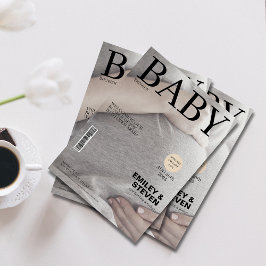 Elegantes Magazin Cover Foto Babydusche Einladung