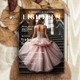Elegantes Magazin-Cover zum 18. Geburtstag inspiri Einladung