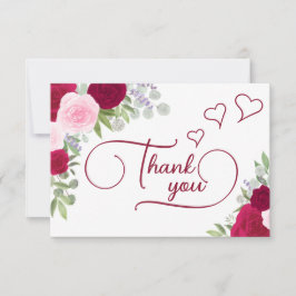 Elegantes Magenta & Pink Boho Rose Brautparty Dankeskarte