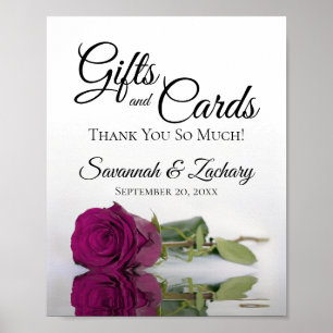 Elegantes Magenta Rose Geschenke & Karten Hochzeit Poster