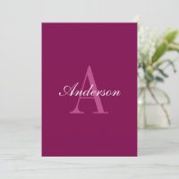 Elegantes Magenta-Rot, Pink und Weiß Name und Mono
