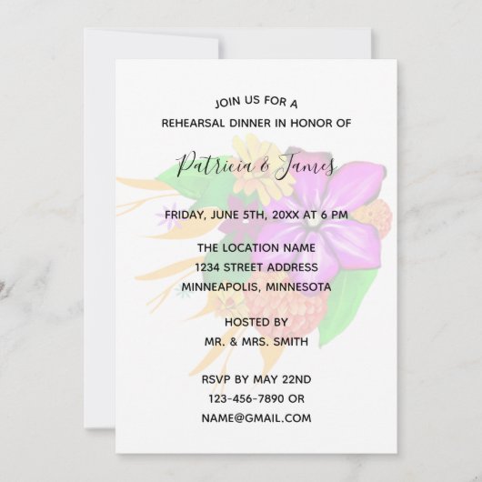 Elegantes, magisches und kühnes Probe-Dinner Einladung (Vorderseite)