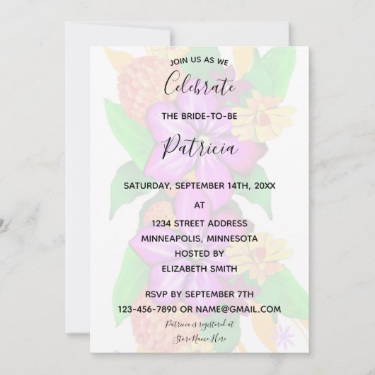 Elegantes, magisches und subtiles Brautparty Einladung (Vorderseite)