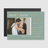 Elegantes Magnet für grüne Save the Date (Vorne/Hinten)