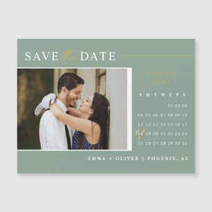Elegantes Magnet für grüne Save the Date
