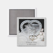 Elegantes Magnet zum 25. Hochzeitstag (Vorderseite/Rückseite)