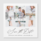 Elegantes magnetisches Foto Hochzeit speichern Sie Magnetkarte (Vorderseite)