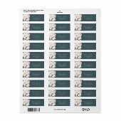 Elegantes Magnolia-Aquamarin-weiße Rücksendeadress (Vorne)