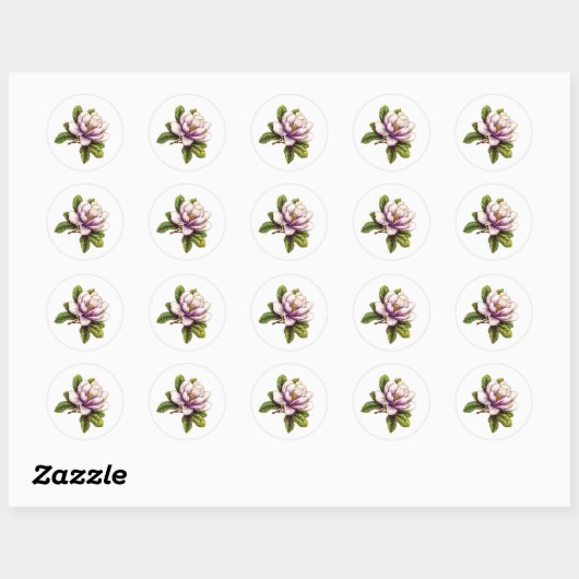 Elegantes Magnolia Blume Sticker Set (Blatt)