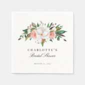 Elegantes Magnolia Brautparty Serviette (Vorderseite)