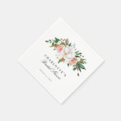 Elegantes Magnolia Brautparty Serviette (Ecke)