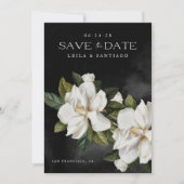 Elegantes Magnolia-Foto Save the Date (Vorderseite)