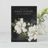 Elegantes Magnolia-Foto Save the Date (Stehend Vorderseite)