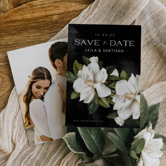 Elegantes Magnolia-Foto Save the Date