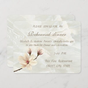 Elegantes Magnolia, Probe aus weißem Marmor Einladung